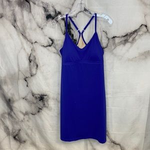 Athleta Blue athletic dress with adjustable straps and built in sports bra